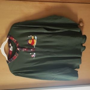 Vintage Disney Pooh Bear Long Sleeve Green Shirt